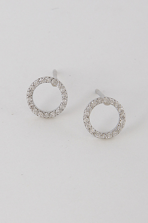 Rhinestone Formal Circle Earrings 6GAG3